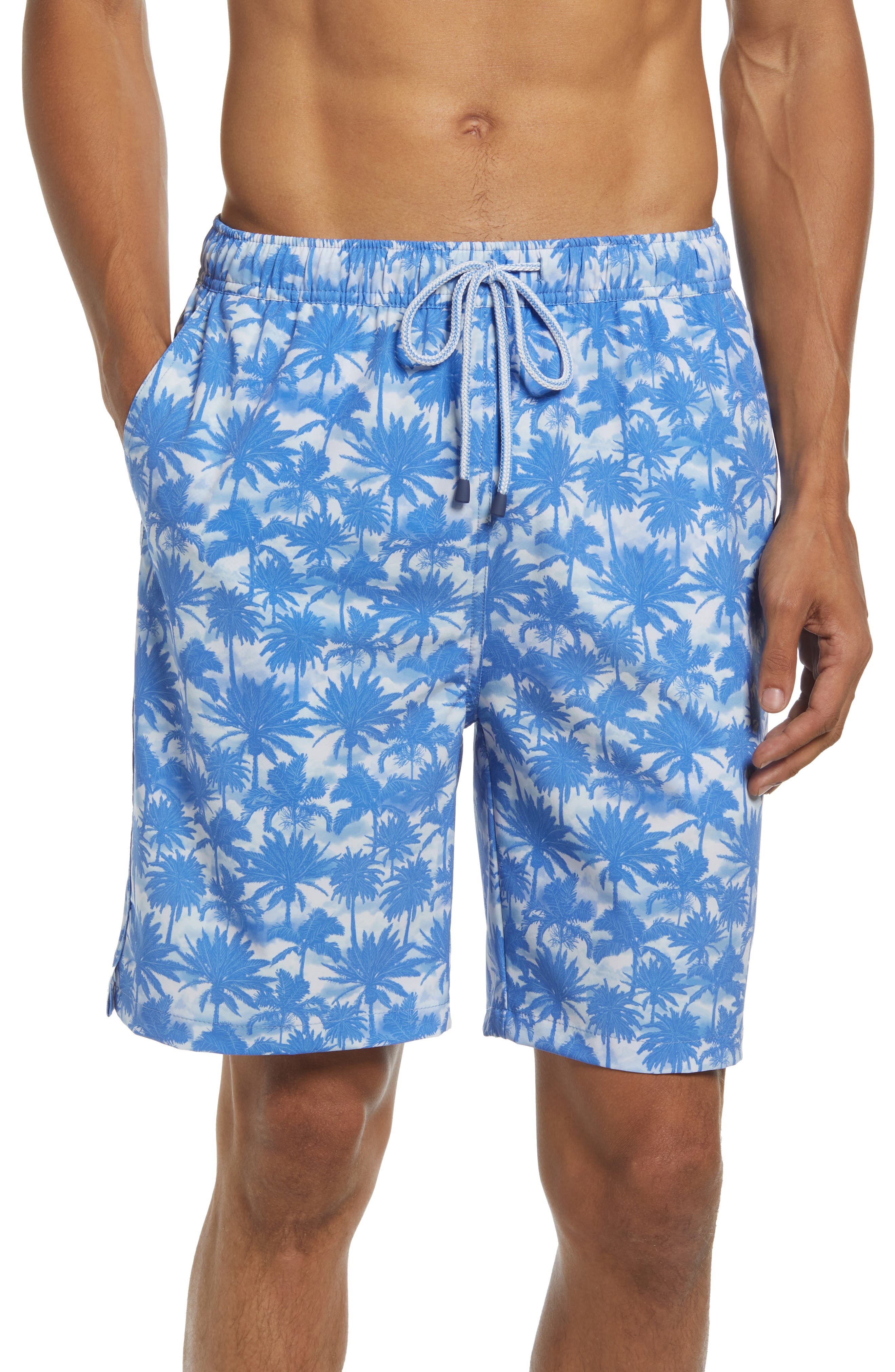 Sea Plants and Fishes Pattern Mens Classic Fit Boardshorts Flower Beachwear Best for Swimming 